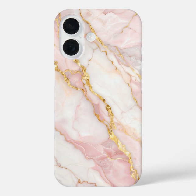 Pink Marble with Gold Veins – Elegant Design Case-Mate iPhone Case (Back)