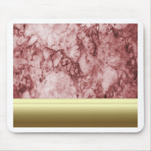 Pink Marble with golden stripes Mouse Mat