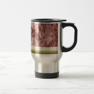 Pink Marble with golden stripes Travel Mug