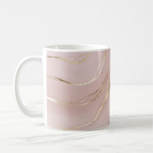 Pink marble with golden veins coffee mug