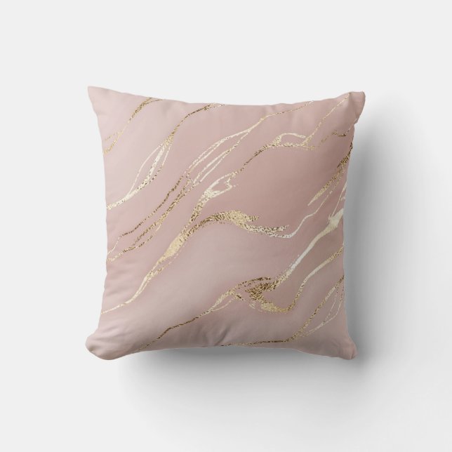 Pink marble with golden veins cushion (Front)