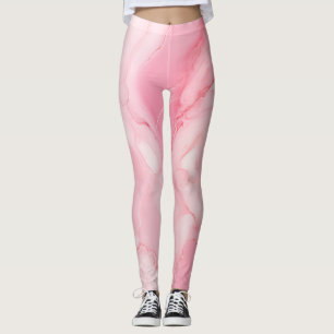 Pink Marbled All-Over-Print Leggings