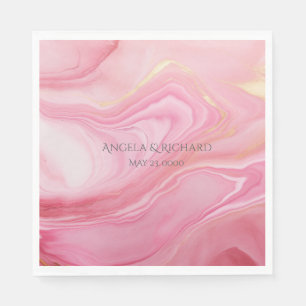 Pink marbled background napkin
