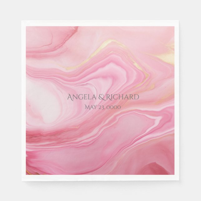 Pink marbled background napkin (Front)