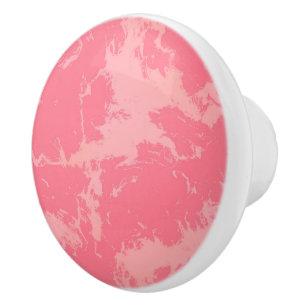 Pink Marbled Cloud abstract Ceramic Knob