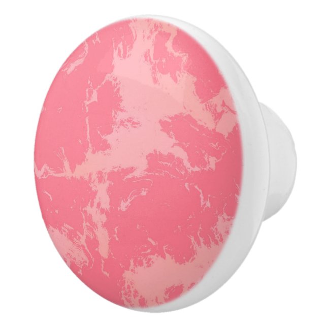 Pink Marbled Cloud abstract Ceramic Knob (Right)