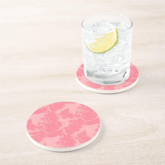 Pink Marbled Cloud abstract Coaster (Side)