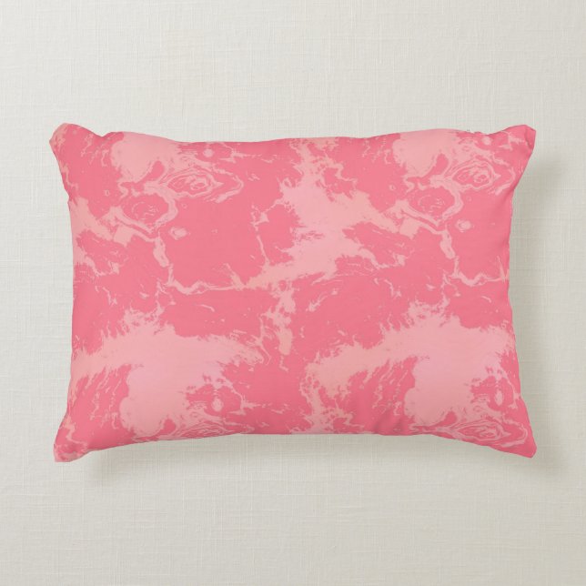 Pink Marbled Cloud abstract Decorative Cushion (Front)