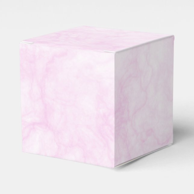 Pink Marbled Wedding Favours Box (Front Side)