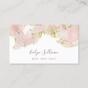 pink marbling design business card