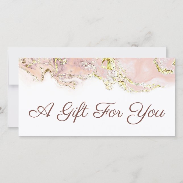 pink marbling design gift certificate (Front)