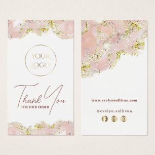 Pink marbling design package insert