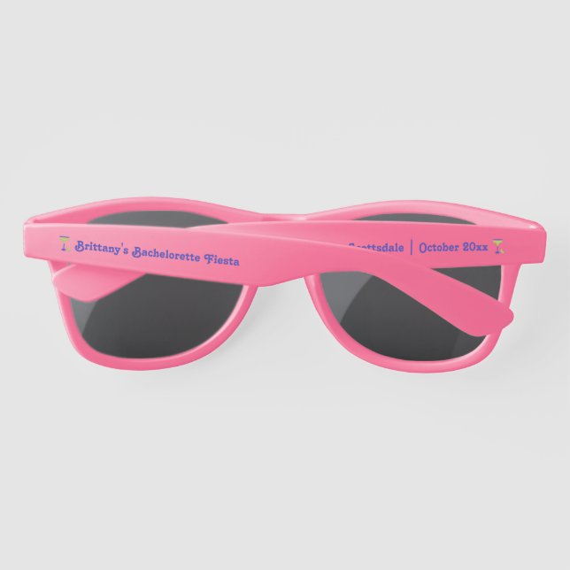 Pink Margarita Bachelorette Fiesta Sunglasses (Back)