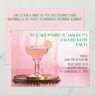 Pink Margarita Bridal/ Bachelorette Party Invitation