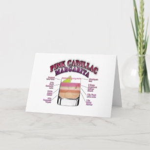 PINK MARGARITA Cocktail Recipe Art Greeting Card