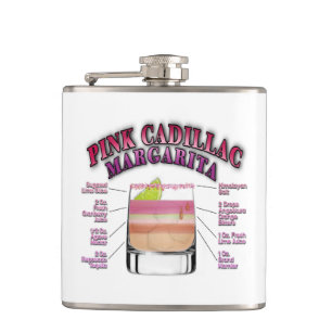 PINK MARGARITA Cocktail Recipe Art Hip Flask