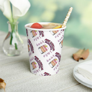 PINK MARGARITA Cocktail Recipe Art Paper Cups