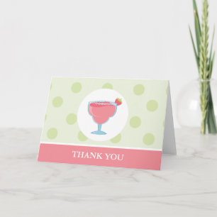 Pink Margarita Glass Thank You Card