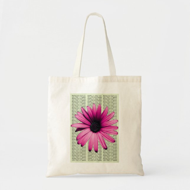 PINK MARGUERITE DAISY TOTE BAG (Front)