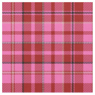 Pink Maroon Plaid Tartan Design  Fabric