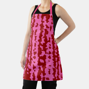 Pink Maroon Red Irregular Abstract Design Apron
