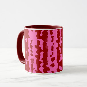 Pink Maroon Red Irregular Abstract Design Mug