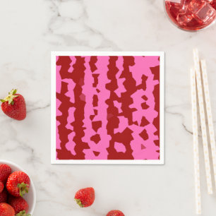 Pink Maroon Red Irregular Abstract Design Napkin