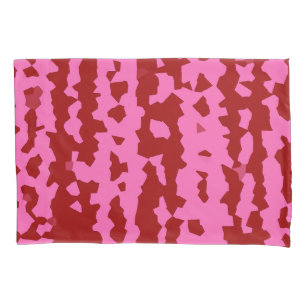Pink Maroon Red Irregular Abstract Design Pillowcase