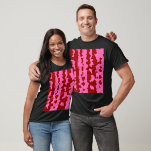 Pink Maroon Red Irregular Abstract Design  T-Shirt