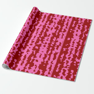Pink Maroon Red Irregular Abstract Design Wrapping Paper