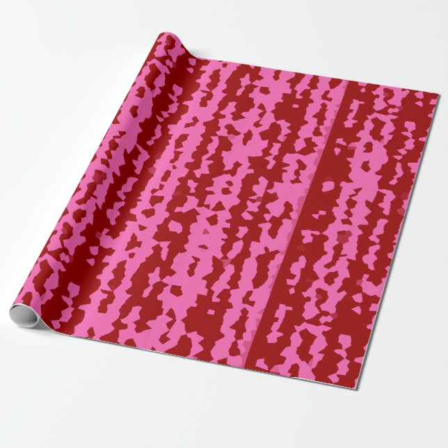 Pink Maroon Red Irregular Abstract Design  Wrapping Paper (Unrolled)