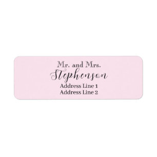 Pink Married Couple Return Address Labels