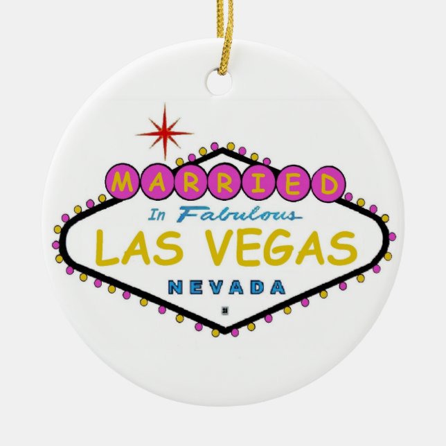 PINK Married in Las Vegas Ornament (Front)
