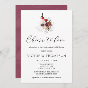 Pink Marsala Floral Wine Tasting Bridal Shower