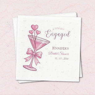 Pink Martini A Tini Bit Engaged Bridal Shower Napkin