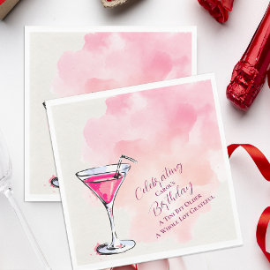 Pink Martini A Tini Bit Older Birthday Party Paper Napkin