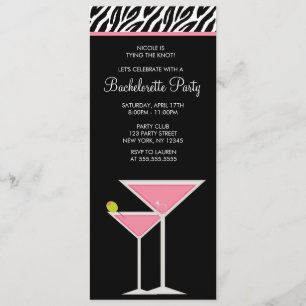 Pink Martini and Zebra Pattern Invitation