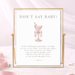 Pink Martini Baby Shower Game Don't Say Baby Sign