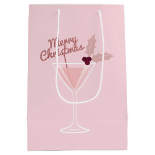 Pink Martini Christmas Medium Gift Bag