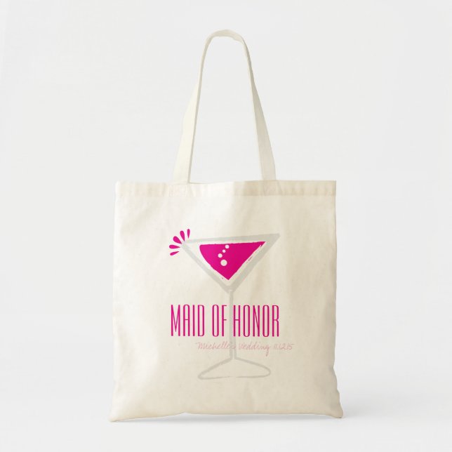 Pink Martini Glass Maid of Honour  Canvas Bag (Front)