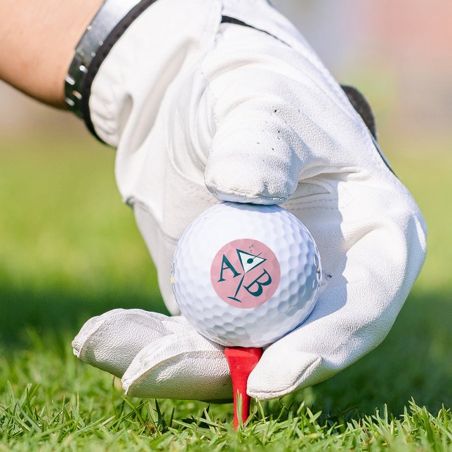 Pink Martini Monogram Golf Balls (Creator Uploaded)
