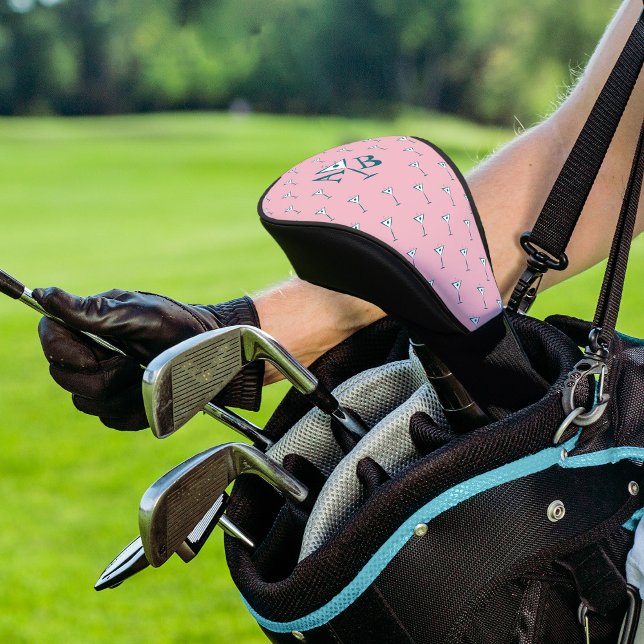 Pink Martini Monogram Golf Head Cover (Creator Uploaded)