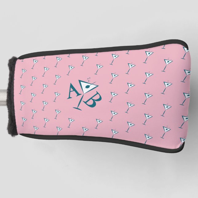 Pink Martini Monogram Golf Head Cover (Front)