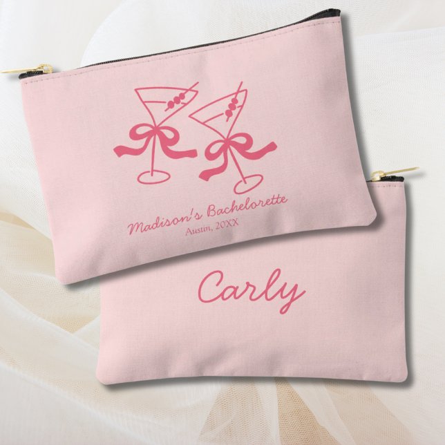 Pink Martini Personalised Bachelorette Party Favou Accessory Pouch (Pink Martini Personalized Bachelorette Party Favor Accessory Pouch
)