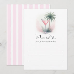 Pink Martinis & Bikinis Bridal Shower Advice Card
