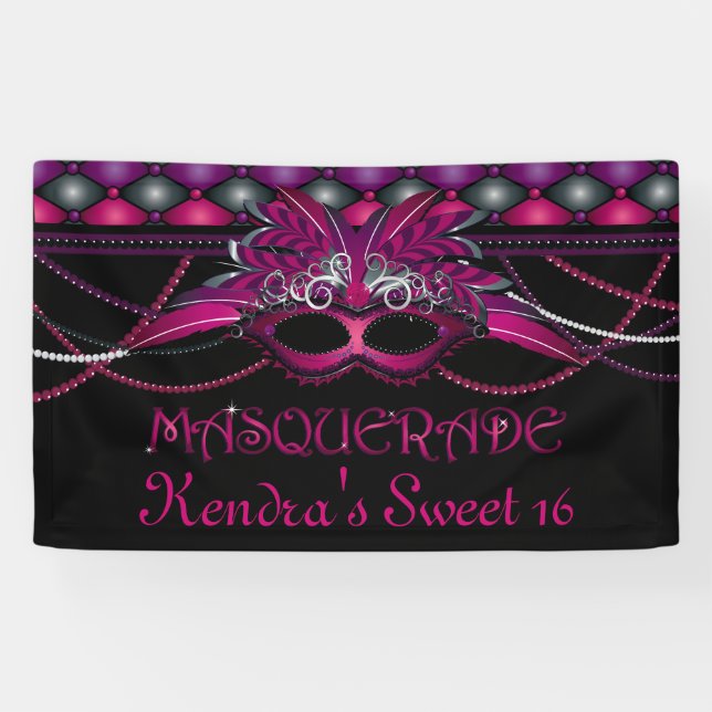 Pink, Masquerade Party Banner (Horizontal)