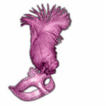 Pink Masquerade Party Table Decorations Standing Photo Sculpture<br><div class="desc">Pretty pink feather mask pink masquerade party table decoration acrylic sculpture cut-out.</div>