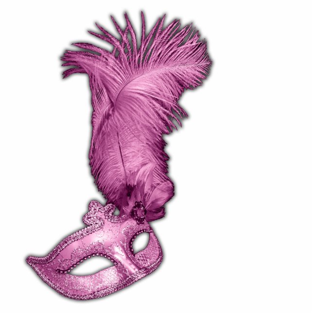 Pink Masquerade Party Table Decorations Standing Photo Sculpture (Front)