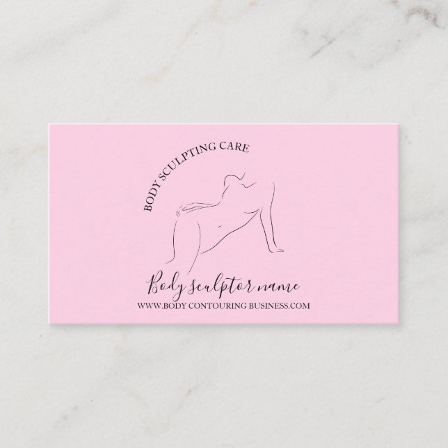 Pink massage Body care woman tan Business Card (Front)