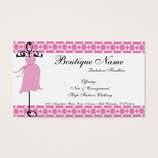 Pink Maternity Dress Boutique Business Cards